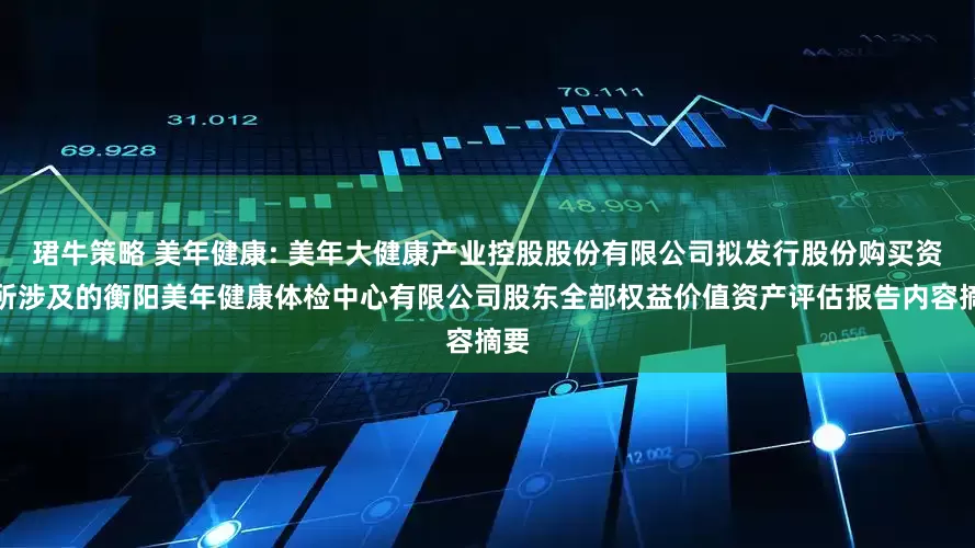 珺牛策略 美年健康: 美年大健康产业控股股份有限公司拟发行股份购买资产所涉及的衡阳美年健康体检中心有限公司股东全部权益价值资产评估报告内容摘要